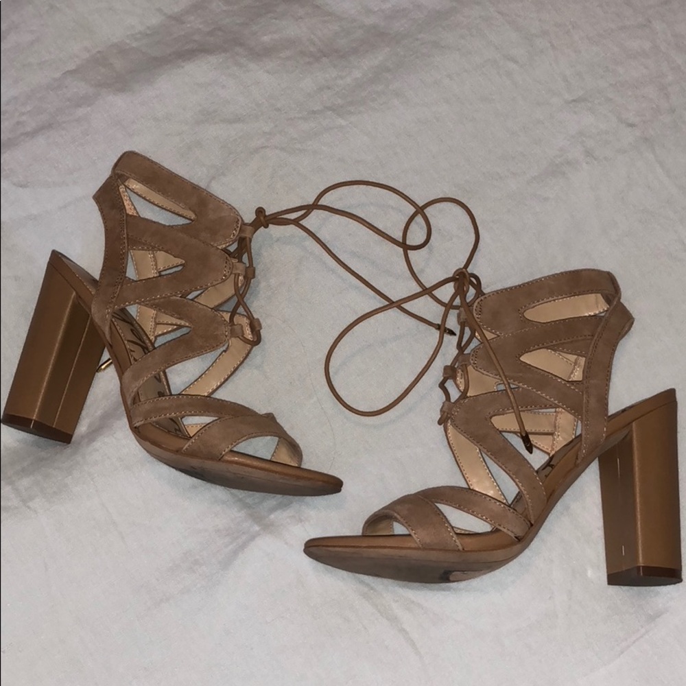 Sam Edelman tan sandal heels